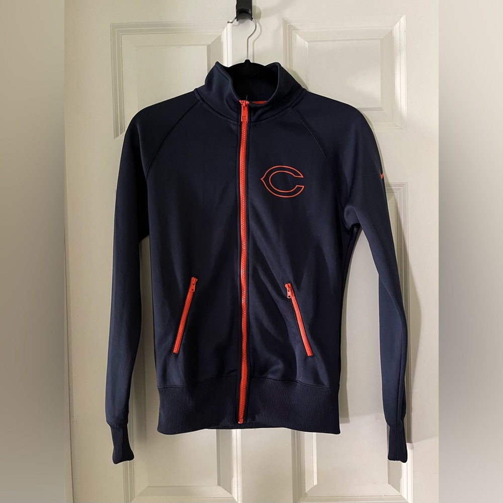 - Women’s Nike NFL Chicago Bears track suit jacket, blue/orange-small -football